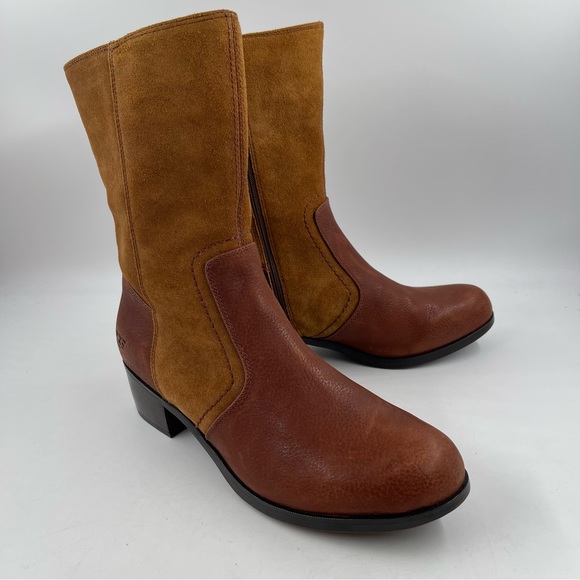 UGG Shoes - NEW! UGG Australia Women’s Lou Two Tone Browns Suede Leather Boots - Size 12